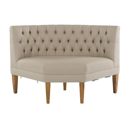 Wedge-Shaped Banquette Section with Button Tufting